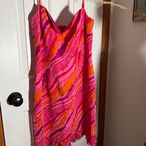 Maggy London Silk Dress in Hot Pink